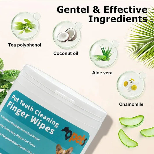 FreshWipes ™ Pet Dental Wipes – 50 Wipes Pack