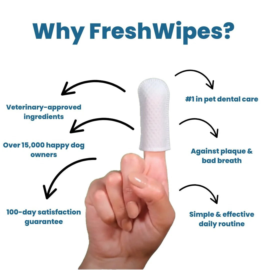 FreshWipes ™ Pet Dental Wipes – 50 Wipes Pack